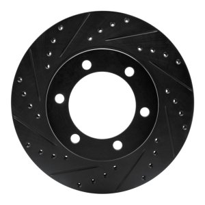 Toyota 4Runner Brake Rotor (1) - Front Left - R1 Concepts - Drilled & Slotted - Black - `95-`04